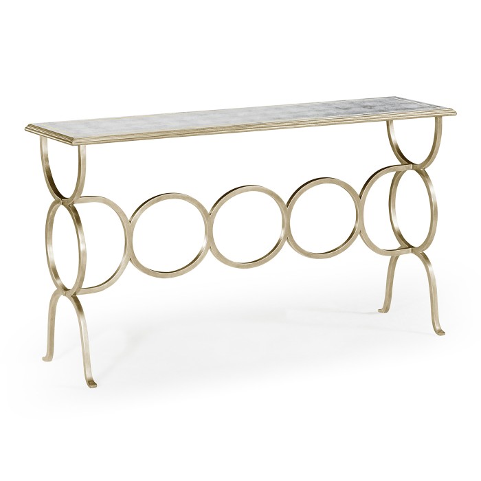Églomisé & Silver Iron Circles Console