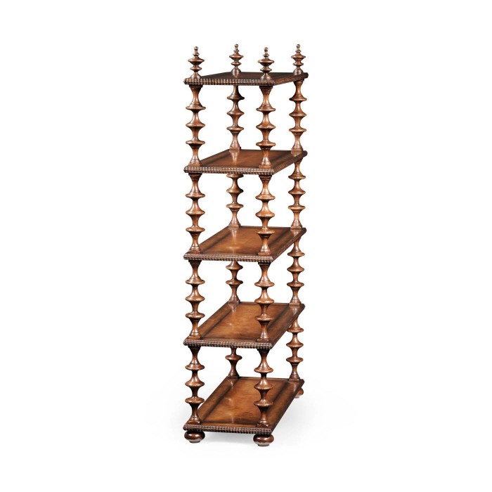 Gadrooned five-tier étagère