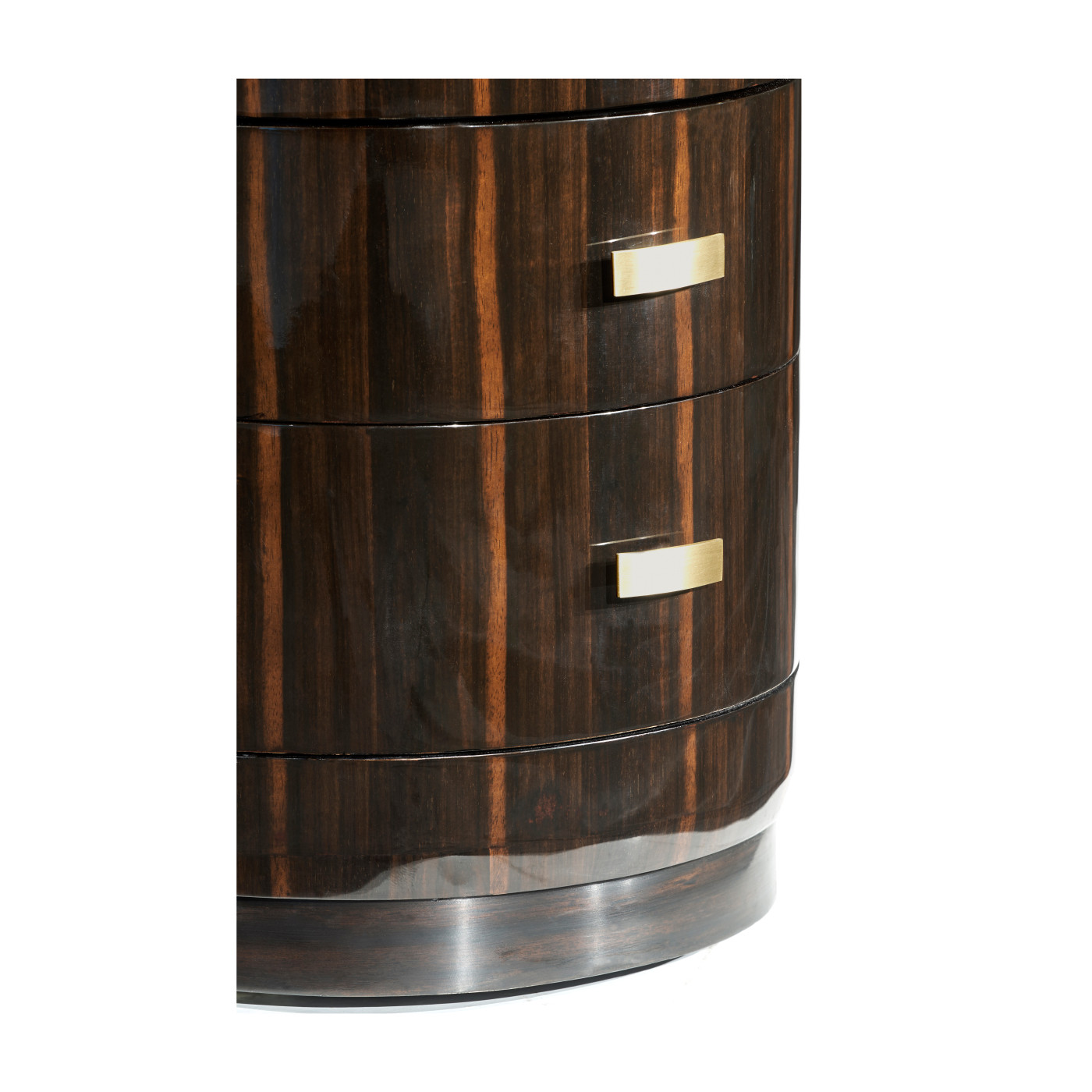 Oval Art Deco Macassar Ebony High Lustre Chest of Drawers