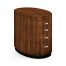 Art Deco oval chest of drawers with stainless steel handles (High lustre)