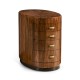 Art Deco Oval Chest of Drawers with Brass Handles (High Lustre)