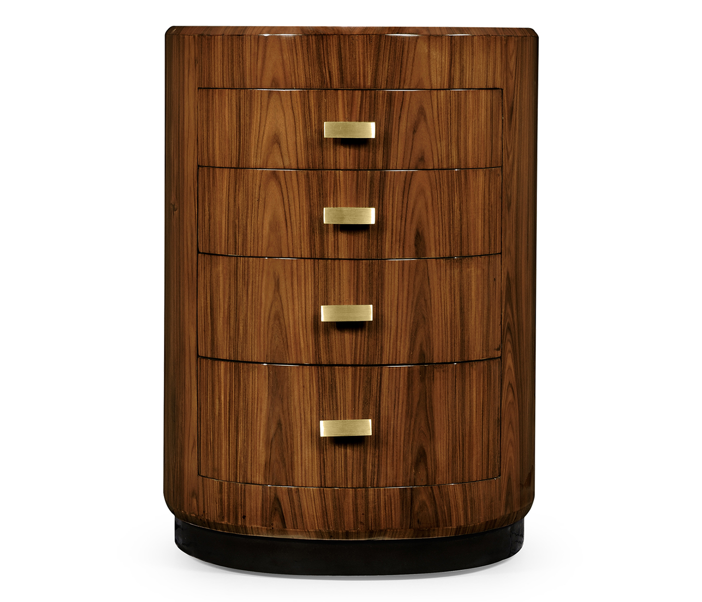 Art Deco Oval Chest of Drawers with Brass (Satin)