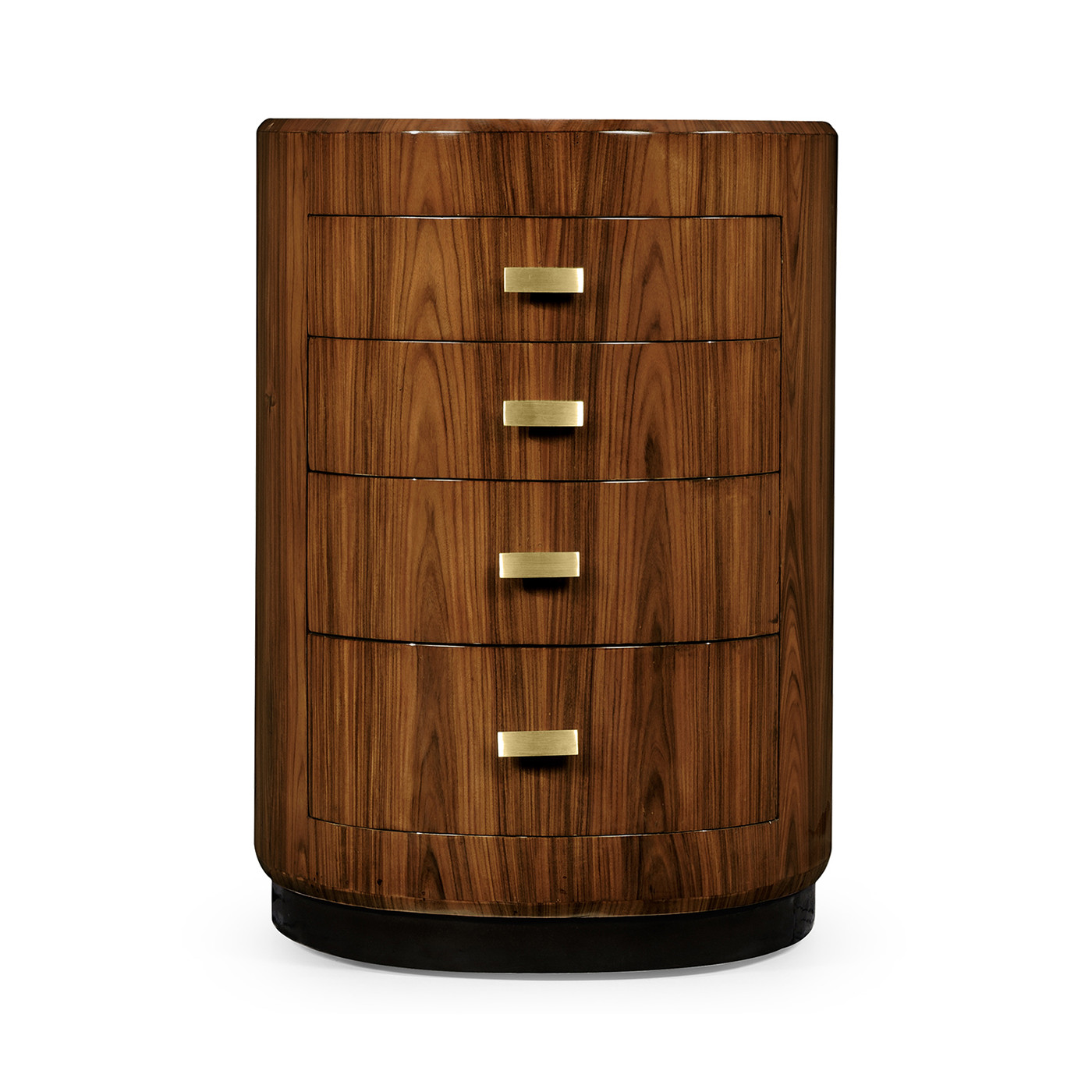 Art Deco Oval Chest of Drawers with Brass (Satin)