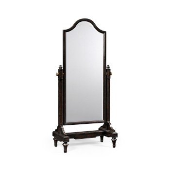 Ebonised cheval mirror (Full length)