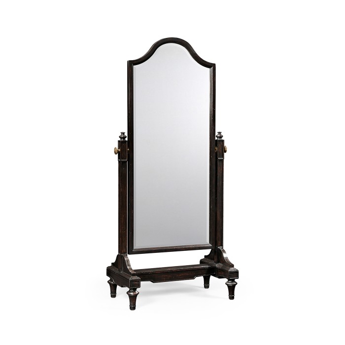 Ebonised cheval mirror (Full length)