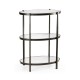 Large Églomisé & Bronze Iron Three-Tier Table