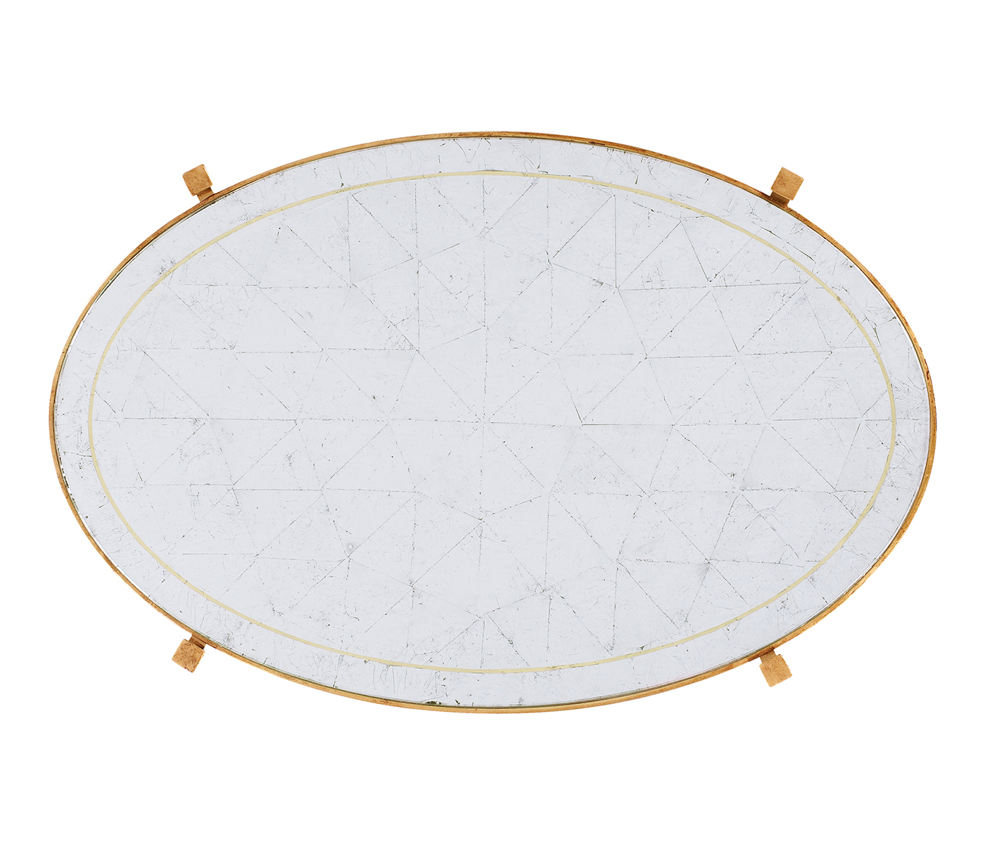 Large Églomisé & Gilded Iron Three-Tier Table