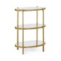 Large Églomisé & Gilded Iron Three-Tier Table