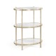 Large Églomisé & Silver Iron Three-Tier Table