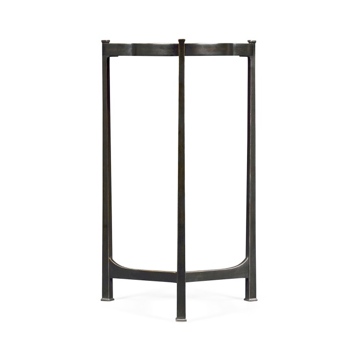 Églomisé & Bronze Iron Trefoil Lamp Table