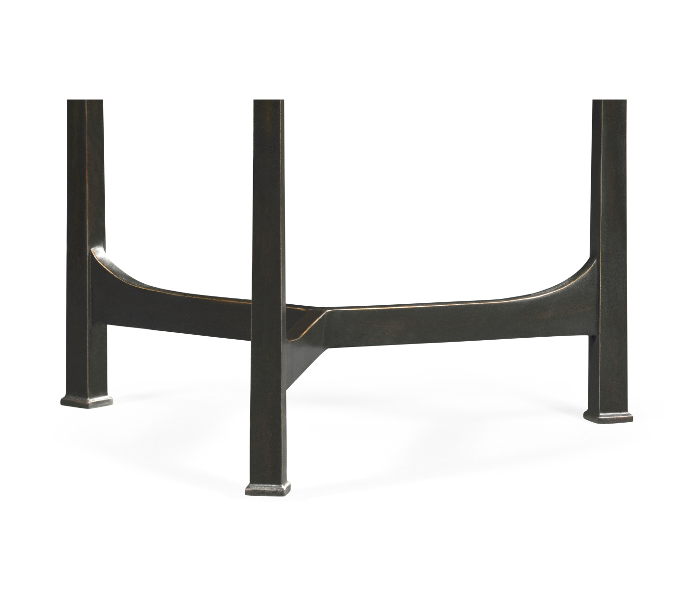 Églomisé & Bronze Iron Trefoil Lamp Table