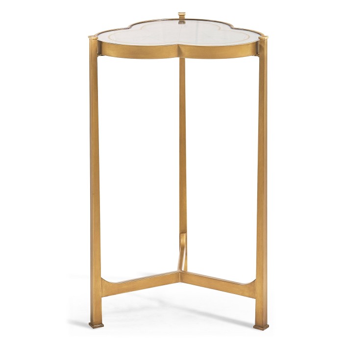Églomisé & Gilded Iron Trefoil Lamp Table