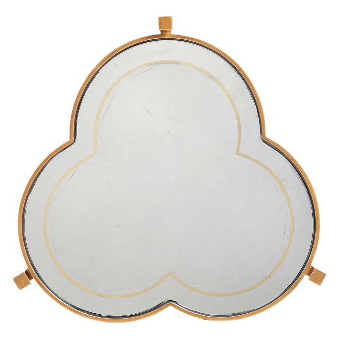 Églomisé & Gilded Iron Trefoil Lamp Table