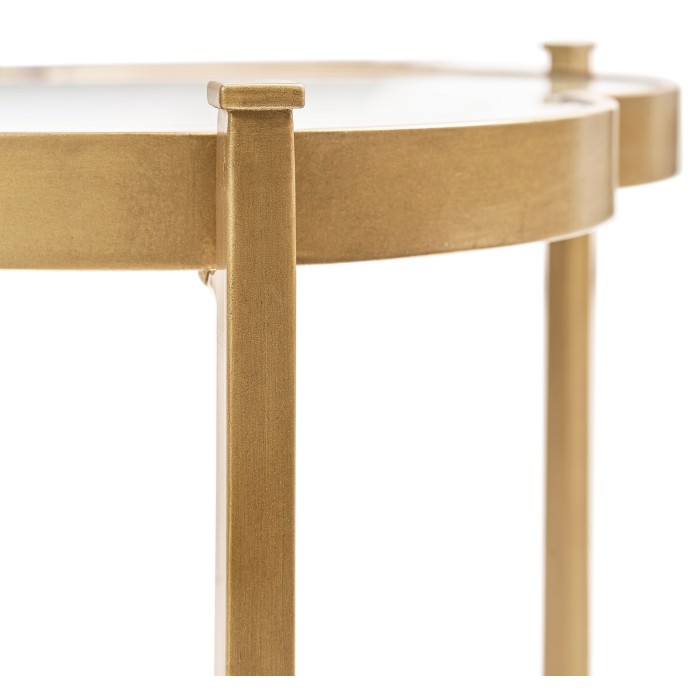 Églomisé & Gilded Iron Trefoil Lamp Table