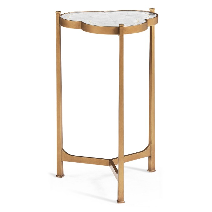 Églomisé & Gilded Iron Trefoil Lamp Table