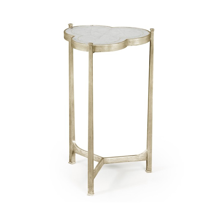 Églomisé & Silver Iron Trefoil Lamp Table