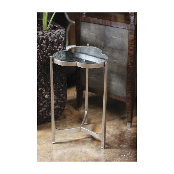 Églomisé & Silver Iron Trefoil Lamp Table