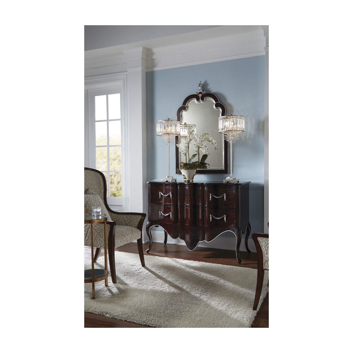 Églomisé & Bronze Iron Wine Table