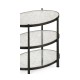 Small Églomisé & Bronze Iron Three-Tier Table