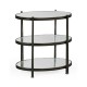 Small Églomisé & Bronze Iron Three-Tier Table