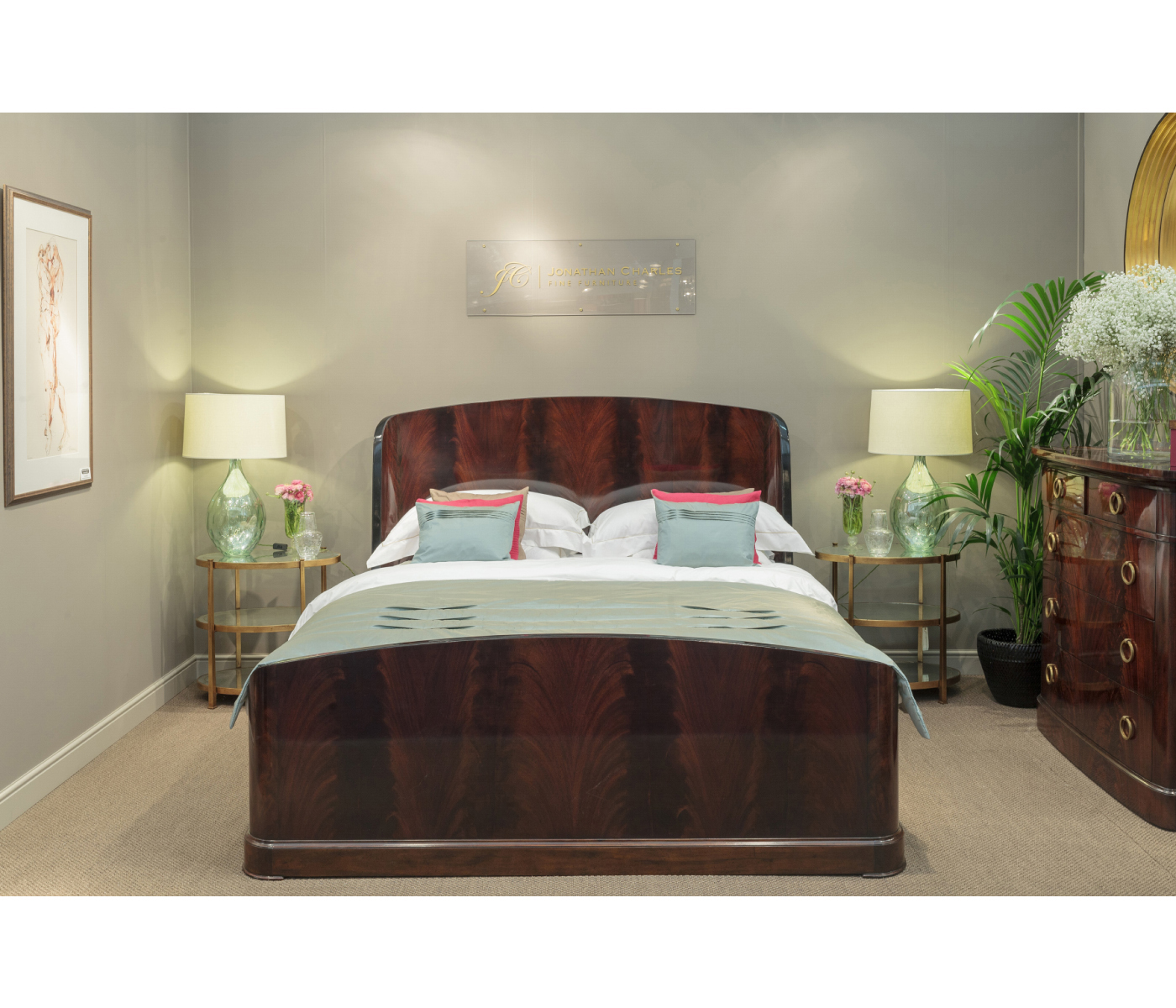 Small Églomisé & Bronze Iron Three-Tier Table