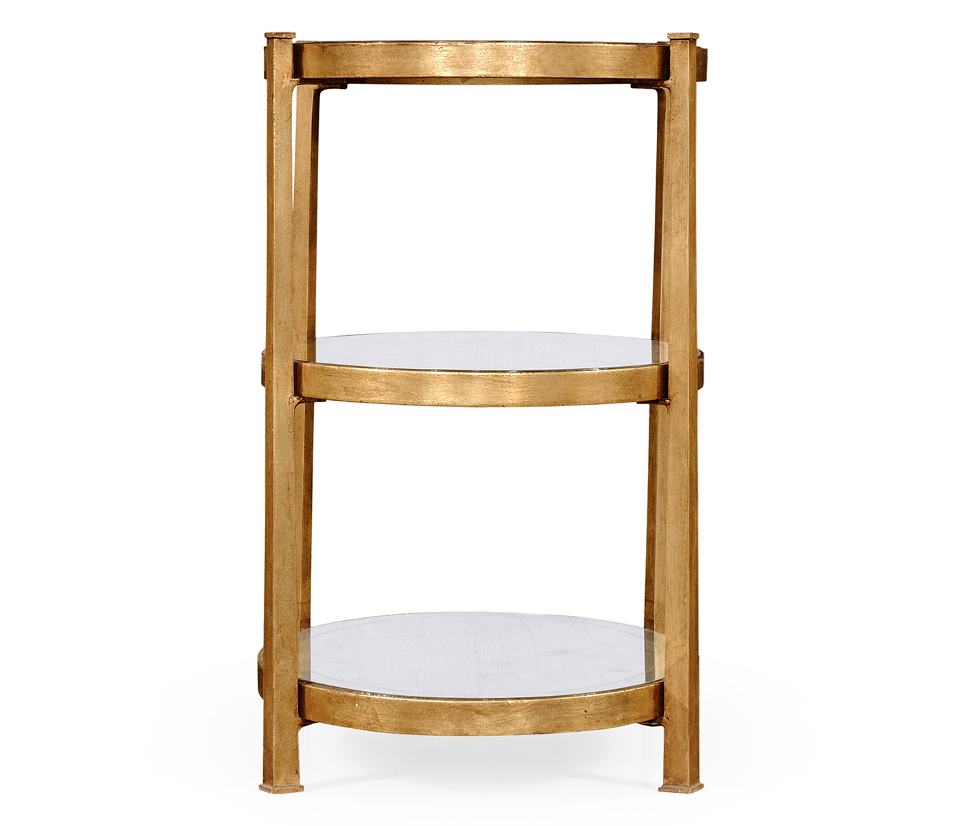 Small Églomisé & Gilded Iron Three-Tier Table