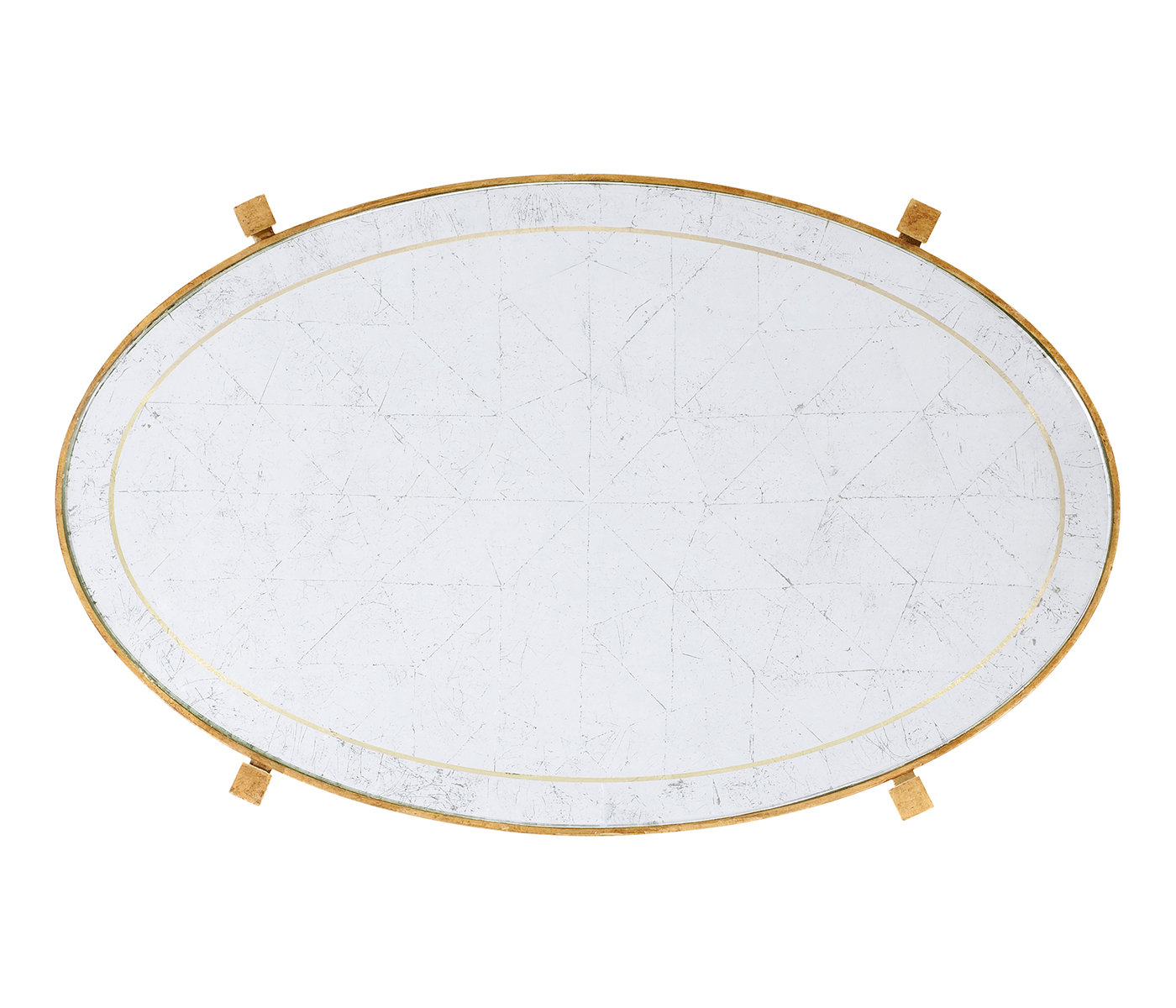 Small Églomisé & Gilded Iron Three-Tier Table