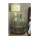 Small Églomisé & Gilded Iron Three-Tier Table