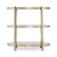 Small Églomisé & Silver Iron Three-Tier Table