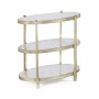 Small Églomisé & Silver Iron Three-Tier Table