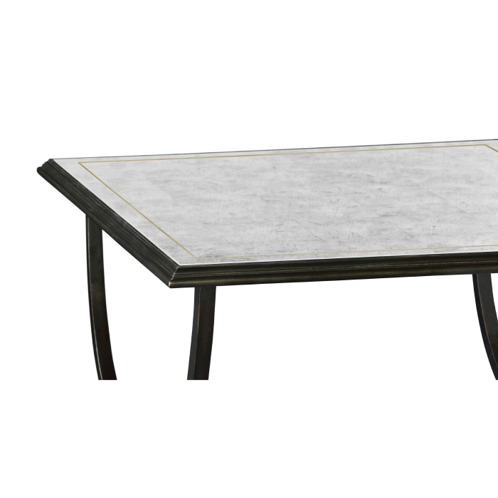 Églomisé & Bronze Iron Square Side Table