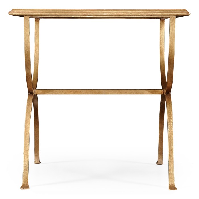 Églomisé & Gilded Iron Square Side Table