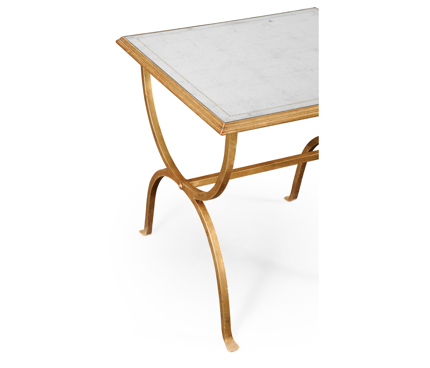 Églomisé & Gilded Iron Square Side Table