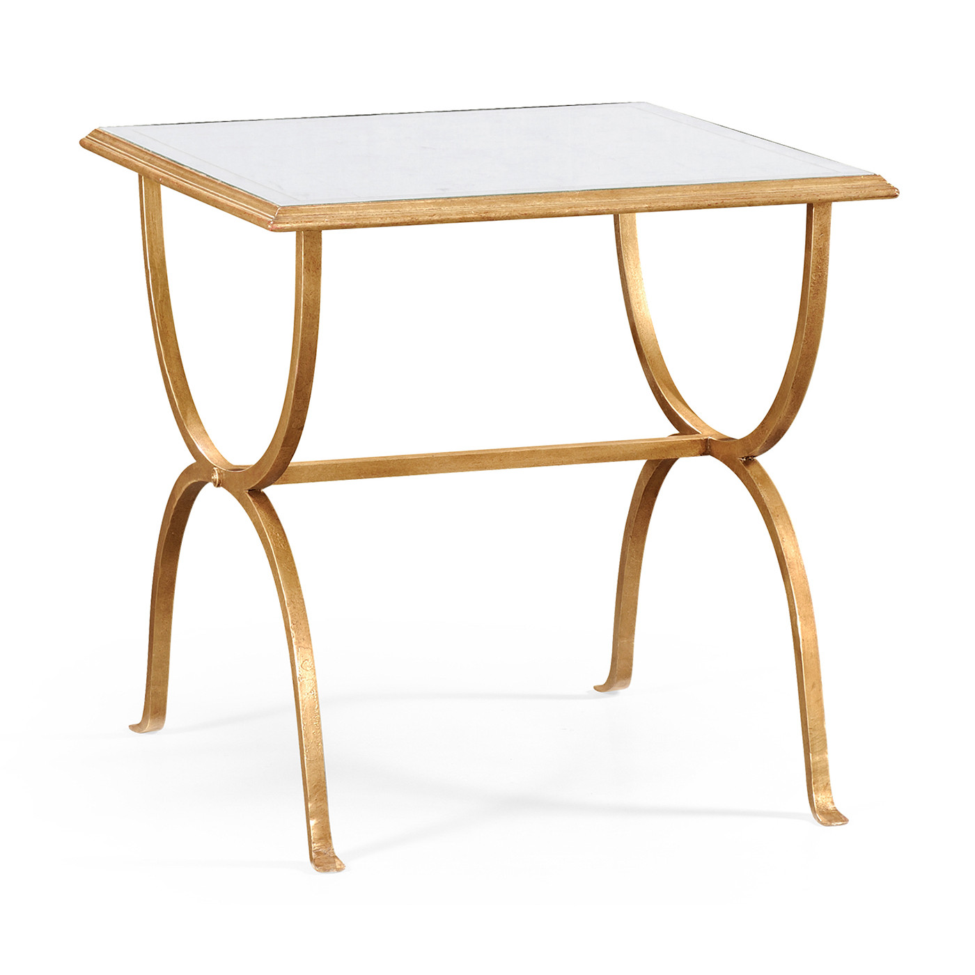 Églomisé & Gilded Iron Square Side Table