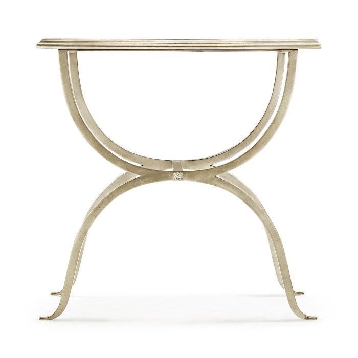 Églomisé & Silver Iron Square Side Table