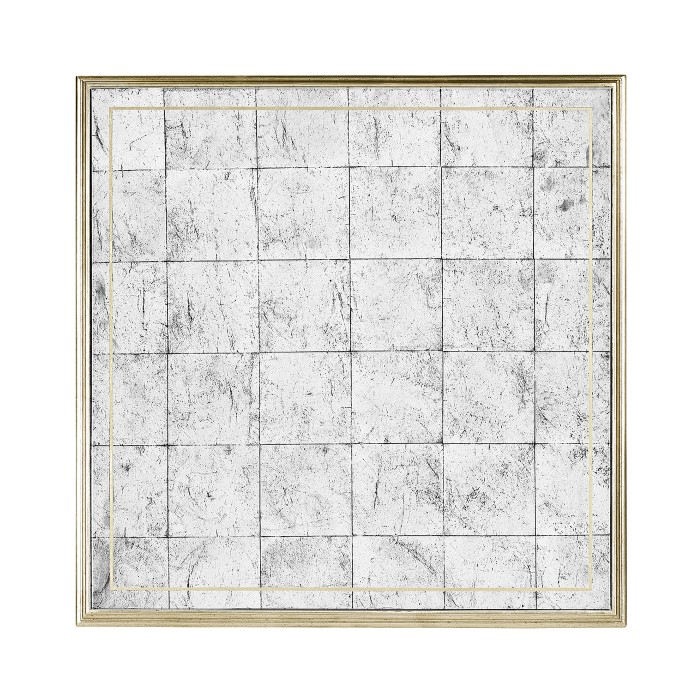 Églomisé & Silver Iron Square Side Table