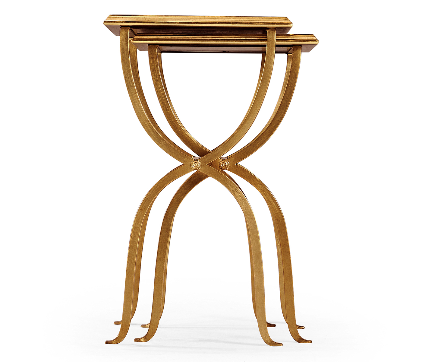 Églomisé & Gilded Iron Nest of Tables