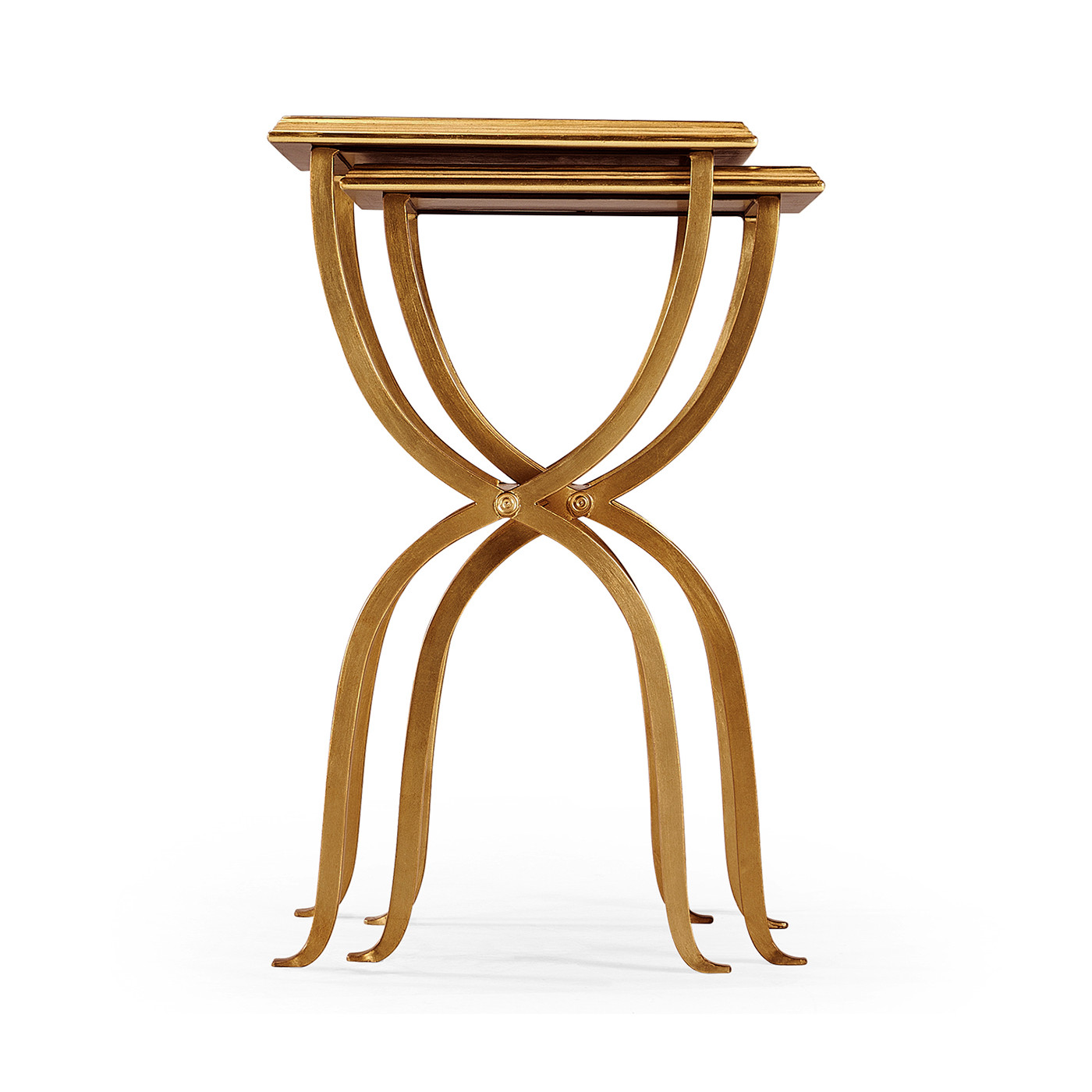 Églomisé & Gilded Iron Nest of Tables