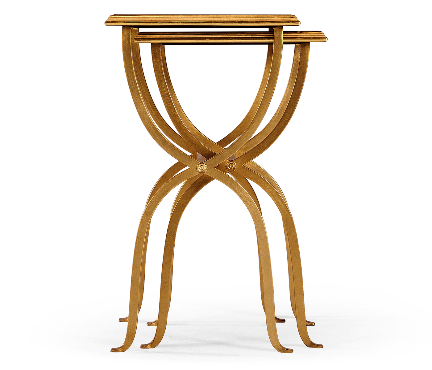 Églomisé & Gilded Iron Nest of Tables