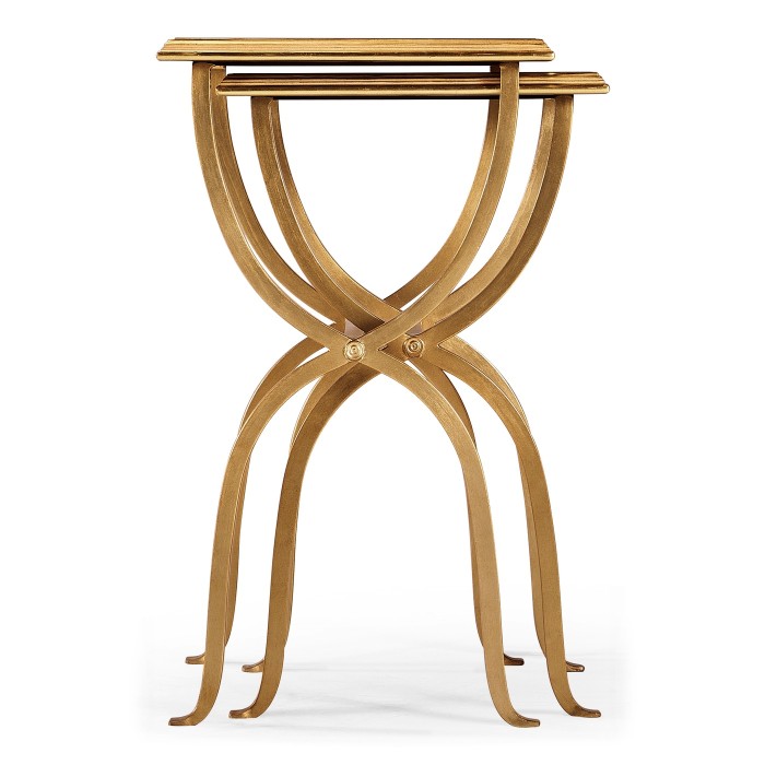 Églomisé & Gilded Iron Nest of Tables