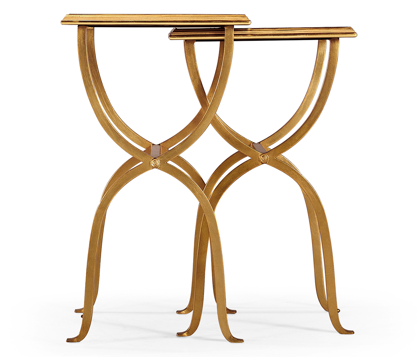 Églomisé & Gilded Iron Nest of Tables