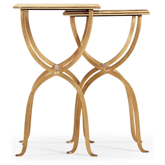 Églomisé & Gilded Iron Nest of Tables