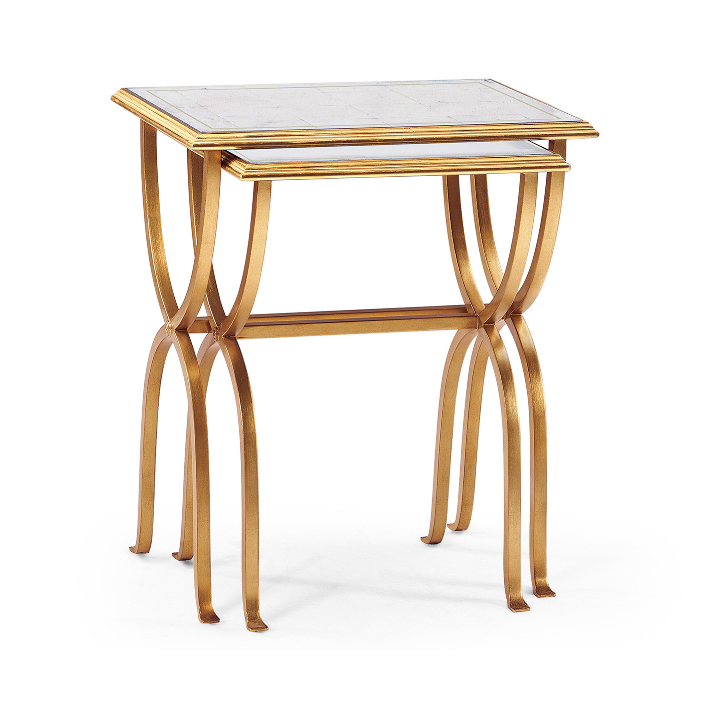 Églomisé & Gilded Iron Nest of Tables