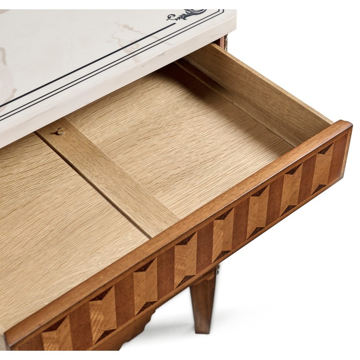 Small Satinwood & Cream Scagliola Italian Commode