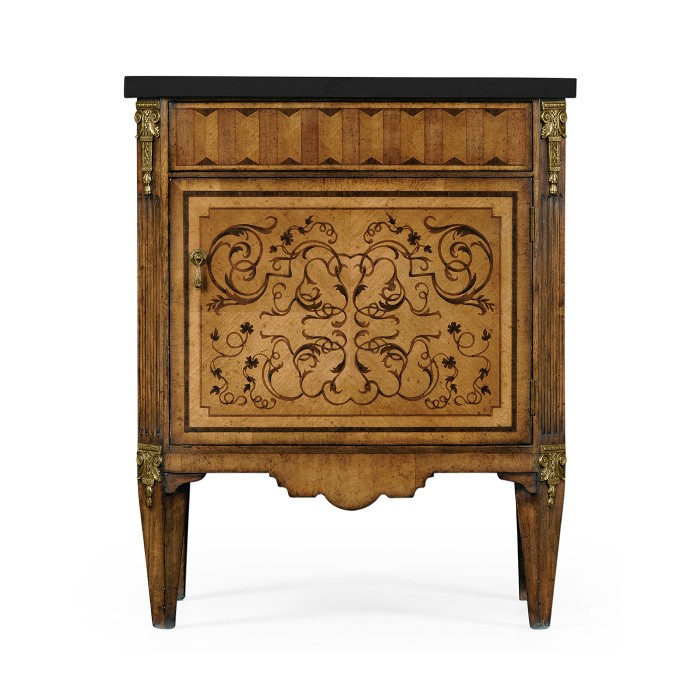 Small Satinwood & Black Scagliola Italian Commode