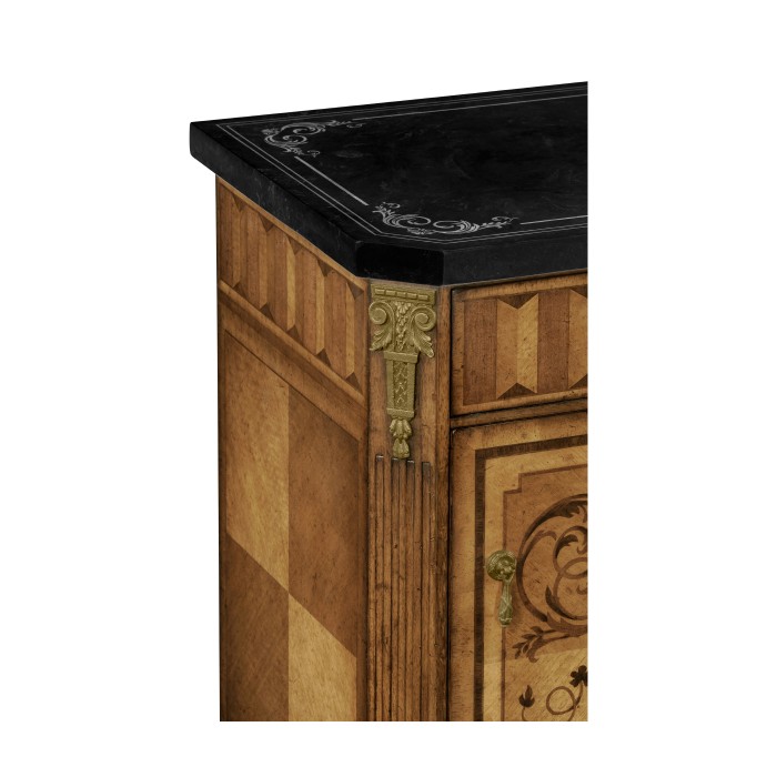 Small Satinwood & Black Scagliola Italian Commode