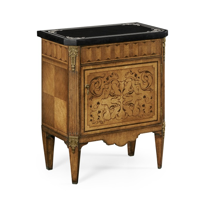 Small Satinwood & Black Scagliola Italian Commode
