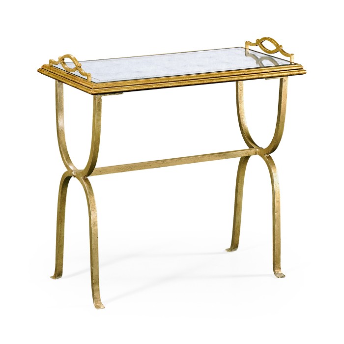 Églomisé & Gilded Iron Tray Table