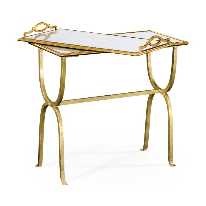 Églomisé & Gilded Iron Tray Table