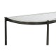 Small Églomisé & Bronze Iron Demilune Console